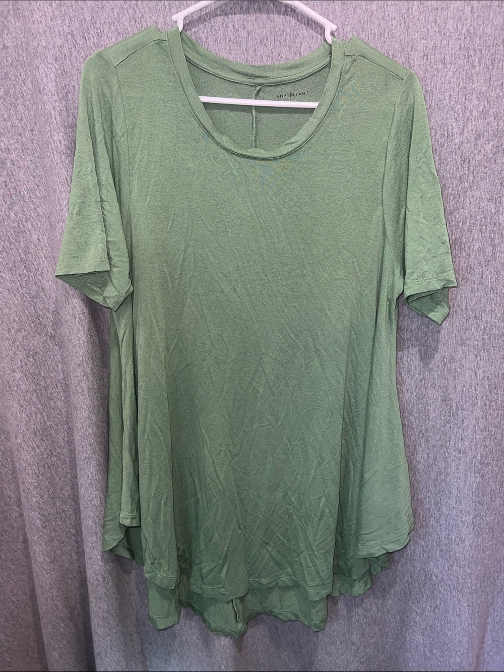 Soft Sage Short-Sleeve Tunic by Layne Bryant
